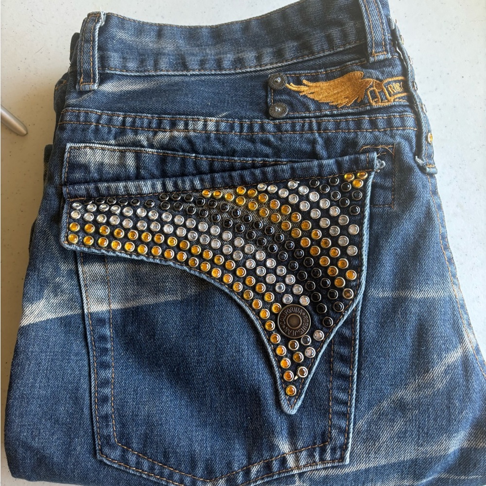 Embellished Blue Denim Jeans
